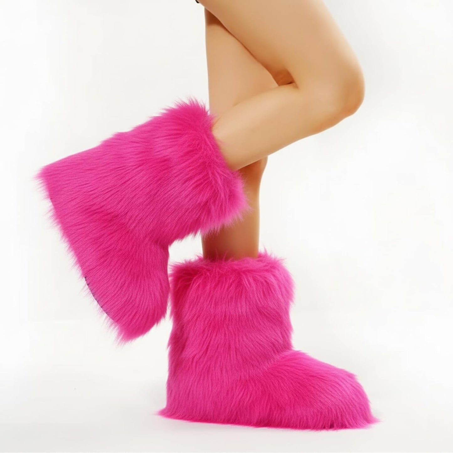 Botas piel sintética mujer invierno cálidas planas