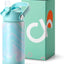 Botella agua aislada acero inox para niños 14oz verde