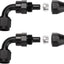 Adaptador manguera PTFE 90grados aluminio negro 2pzas