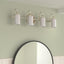 Accesorio baño doble montaje 4 luces vidrio esmerilado