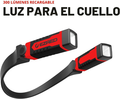 Luz de cuello recargable para mecánicos camping bricolaje