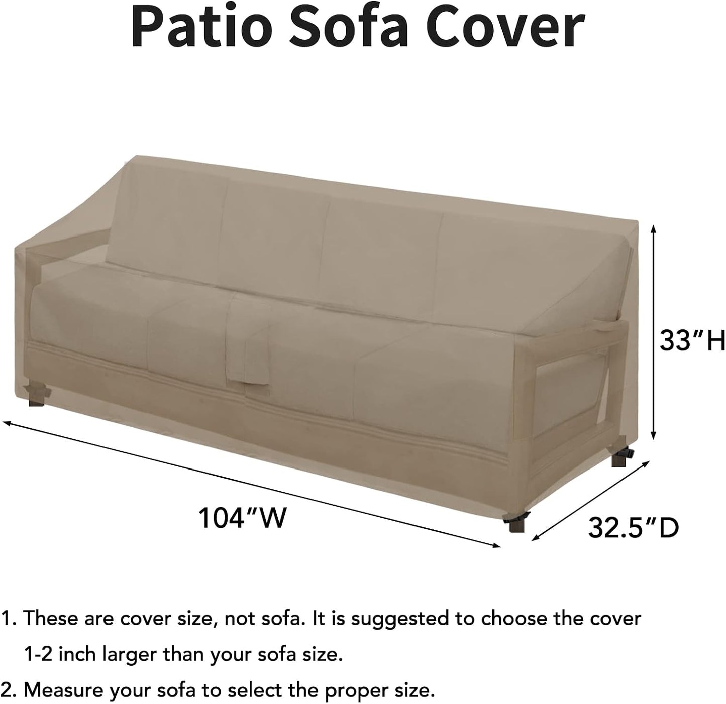 Funda impermeable sofá patio 4 plazas resistente UV 104"