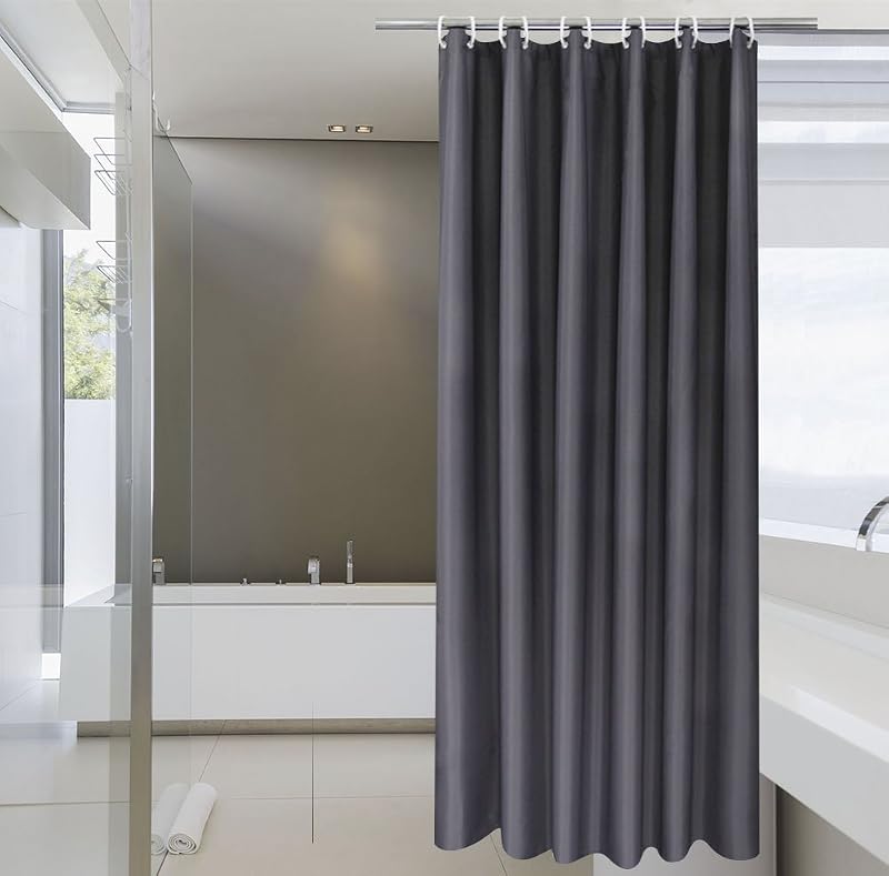 Cortina ducha 72x66pulg poliéster gris oscuro impermeable