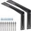 Soporte encimera 12x8x2pulg sólido en L negro mate set 2