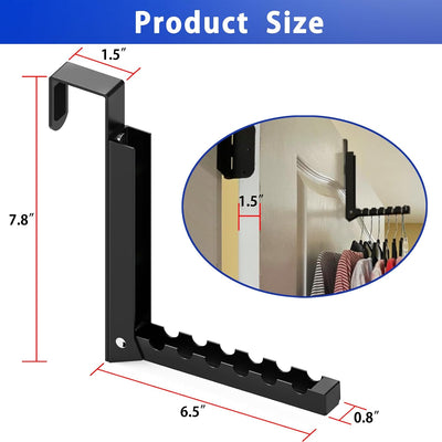 2 Ganchos puerta estante plegable 6 surcos negro