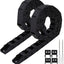Cadena arrastre plástico negro 18x25mm 1m tipo semicerrado