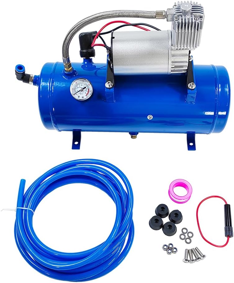 Compresor aire 12V 150PSI tanque 6L para bocinas tren