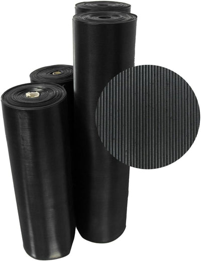 Tapete goma acanalada 1/8x36pulg color negro