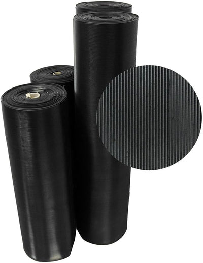 Tapete goma acanalada 1/8x36pulg color negro