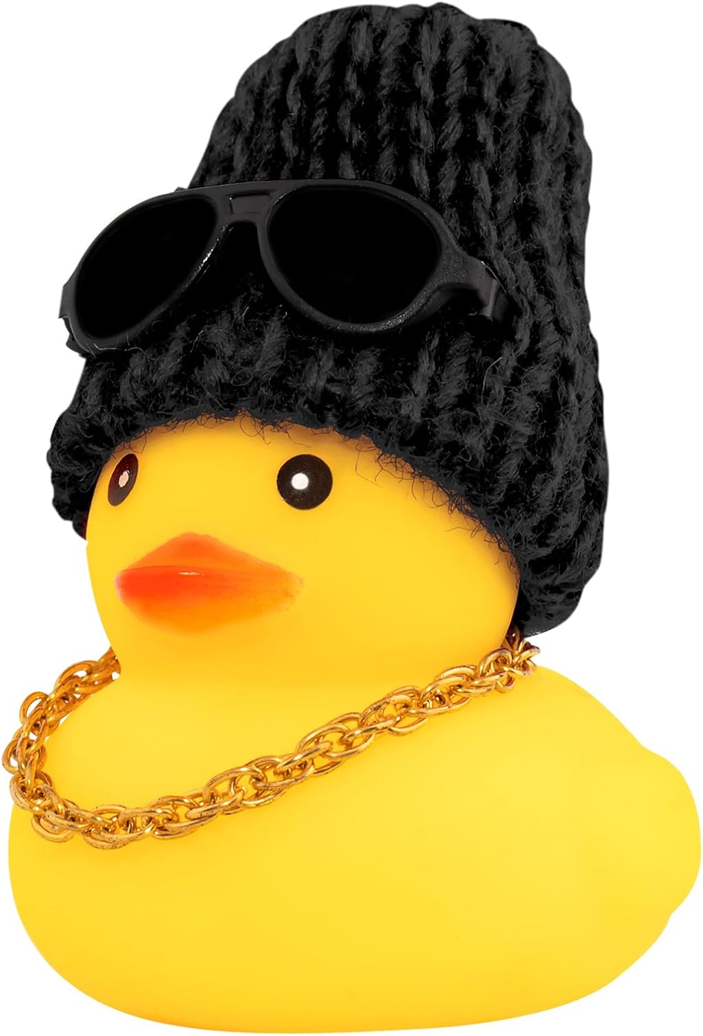 Adornos pato goma para auto decoración navideña U-negro