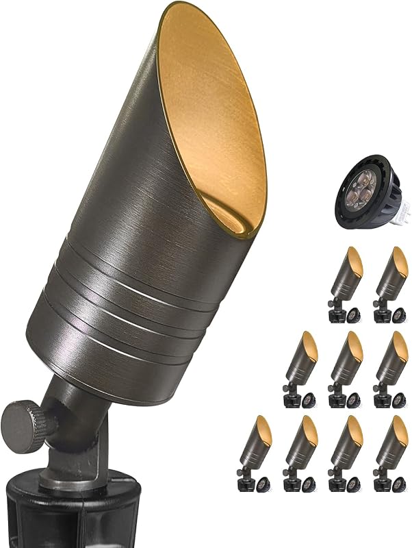 Focos latón exterior 12V LED impermeables jardín