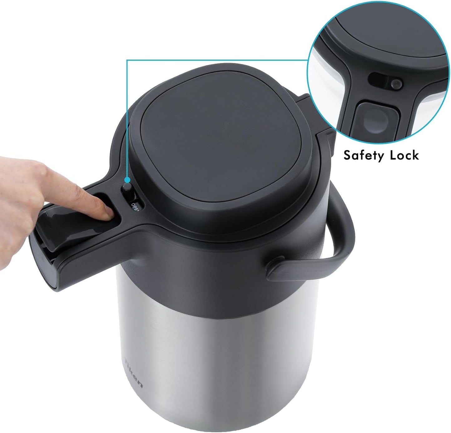 Dispensador café con bomba jarra térmica acero inox 3l