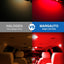 Bombillas LED C5W Rojo Festoon 2835 Chipsets 1.65pulg 4 Pzas