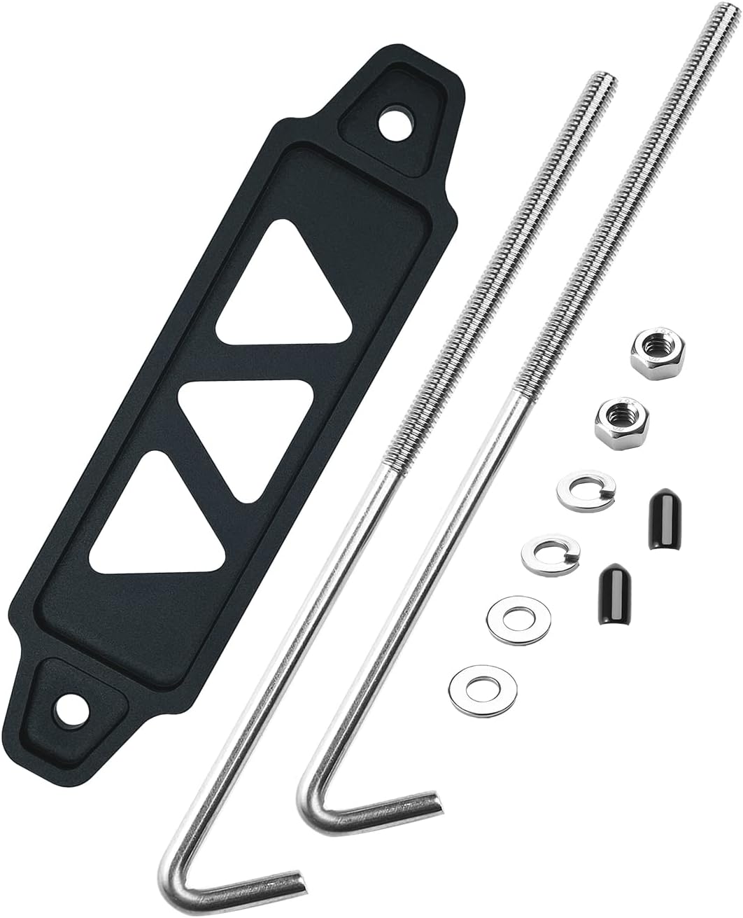 Set retención batería soporte aluminio acero inox 18-8 negro