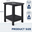 Mesa auxiliar plástico HDPE 16.5pulg exterior negro