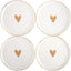 Set 4 platos cerámica corazón dorado 5.25pulg