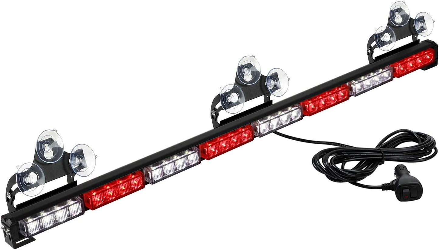 Barra luz tráfico 36pulg 32led estroboscópica seguridad