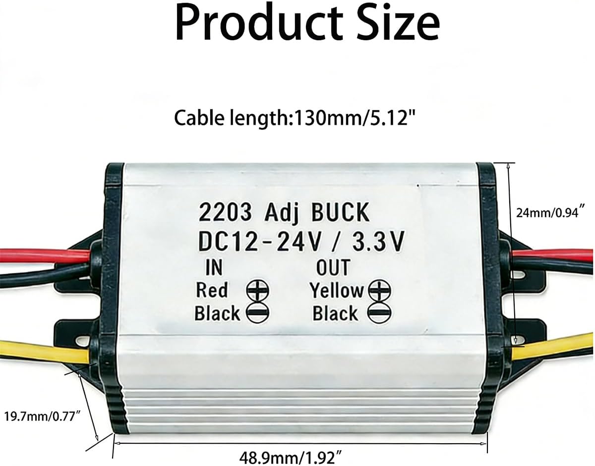 Convertidor DC-DC 24V/12V a 3V 3A módulo alimentación para auto