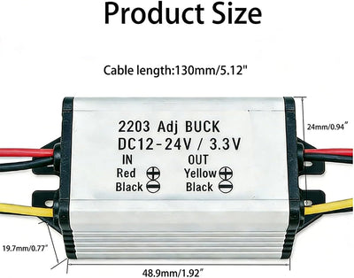 Convertidor DC-DC 24V/12V a 3V 3A módulo alimentación para auto