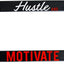 Marcos matrícula 3D Hustle and Motivate Nipsey Hussle Rojo