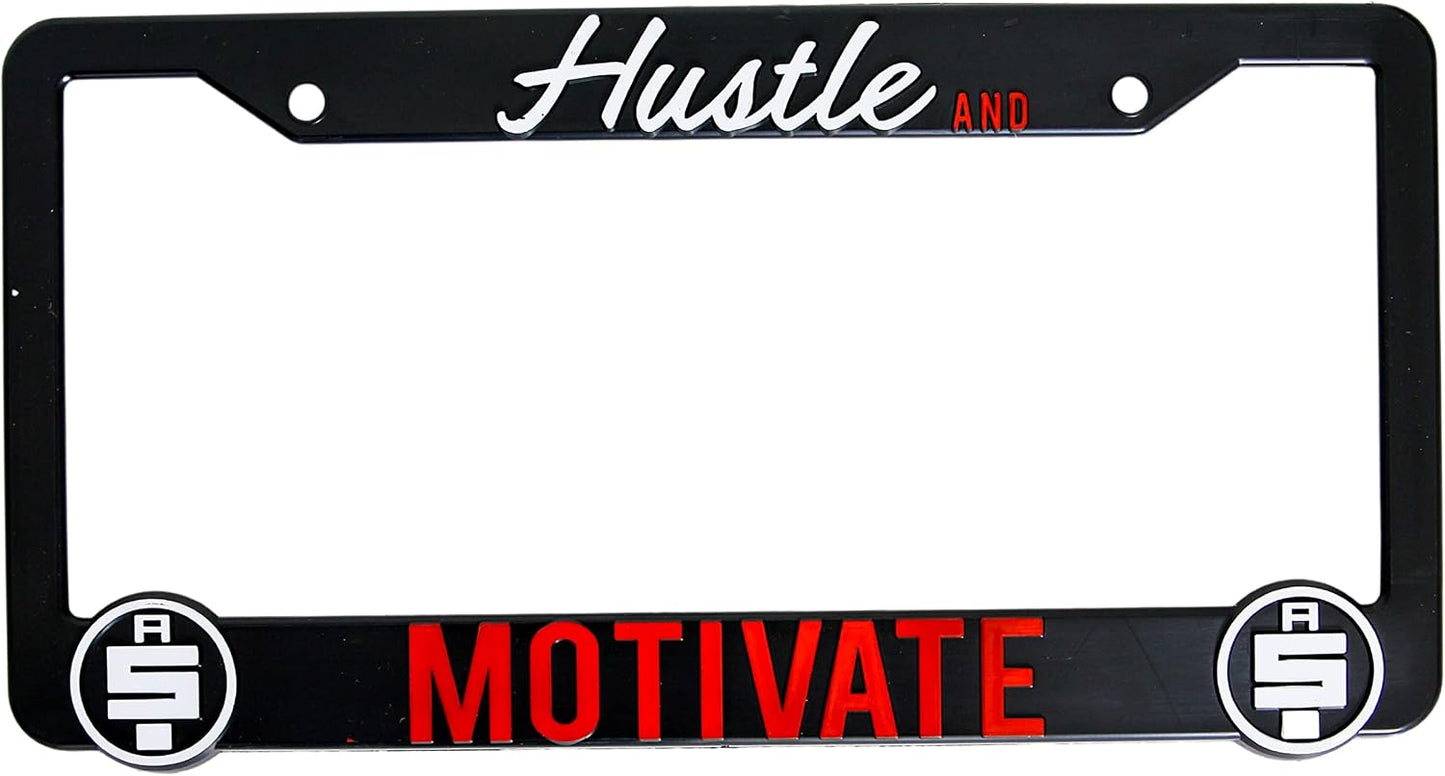 Marcos matrícula 3D Hustle and Motivate Nipsey Hussle Rojo