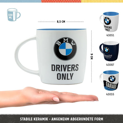 Taza café retro logotipo BMW set 2 (3 pzas) diseño vintage