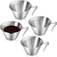 4 Tazas Expreso Acero Inox con Asa para Salsa y Bebidas