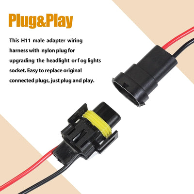 Adaptador conector enchufe macho H8 H11 880 881 2pzas