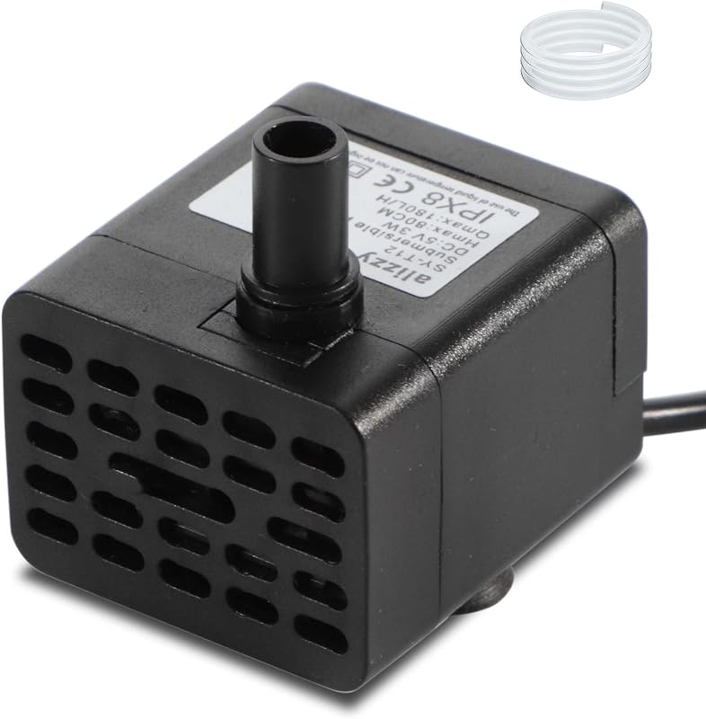 Bomba agua USB 5V 50GPH con tubo ajustable para acuario y fuente