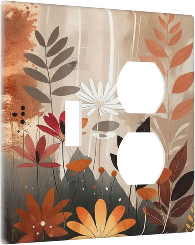 Placa interruptor arte floral vintage acuarela decorativa