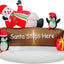 Muñeco nieve inflable con pingüinos 6ft letrero Santa