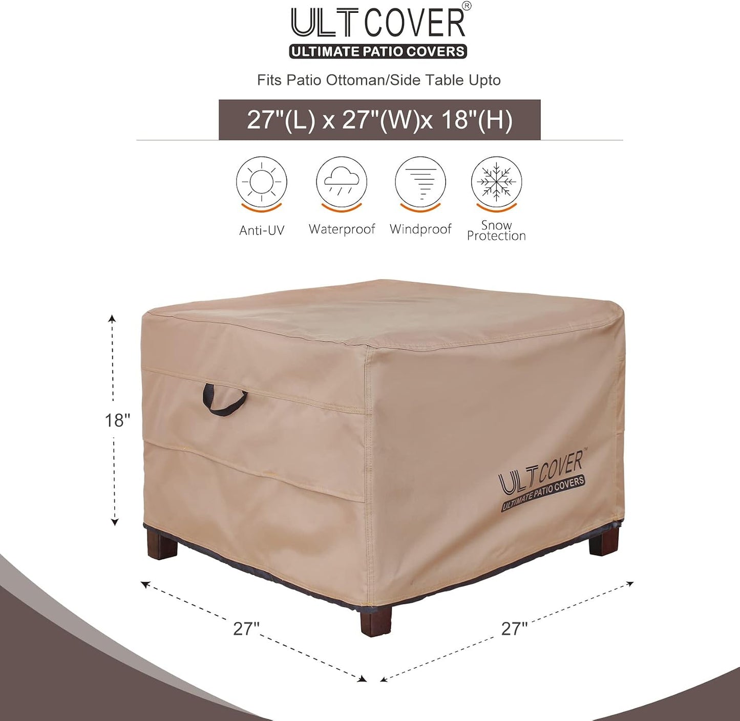Funda impermeable para otomán patio 27x27x18"