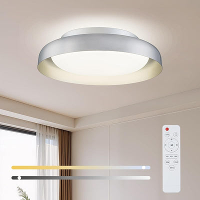 Lámpara techo LED regulable 24W níquel cepillado 30cm
