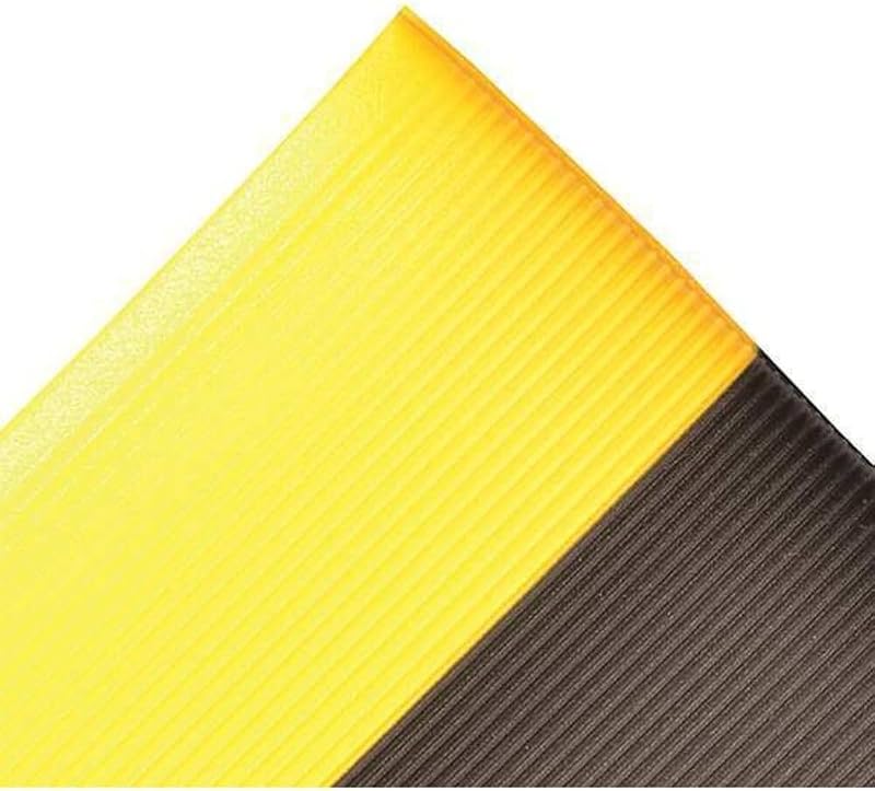 Esterilla antifatiga acanalada 3x6ft Negro/Amarillo