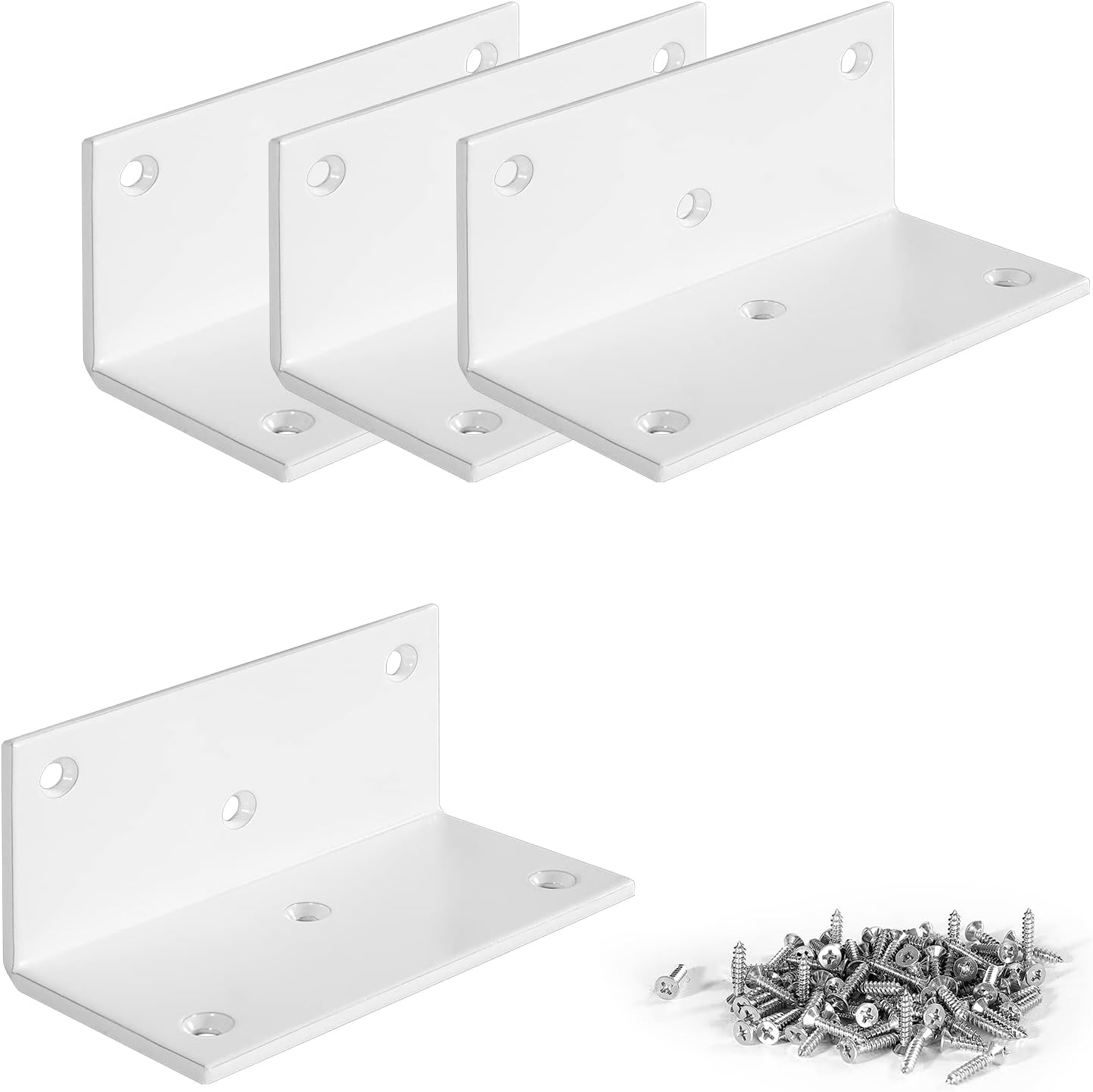 4 Soportes Hierro 4pulg 90 Grados para Estantería Madera