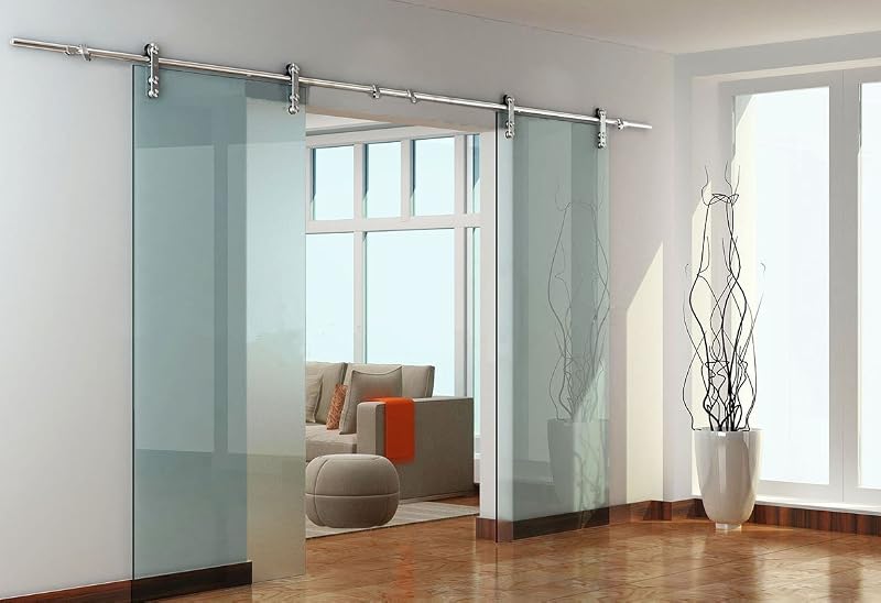 Kit puerta corrediza granero doble 12ft acero inox