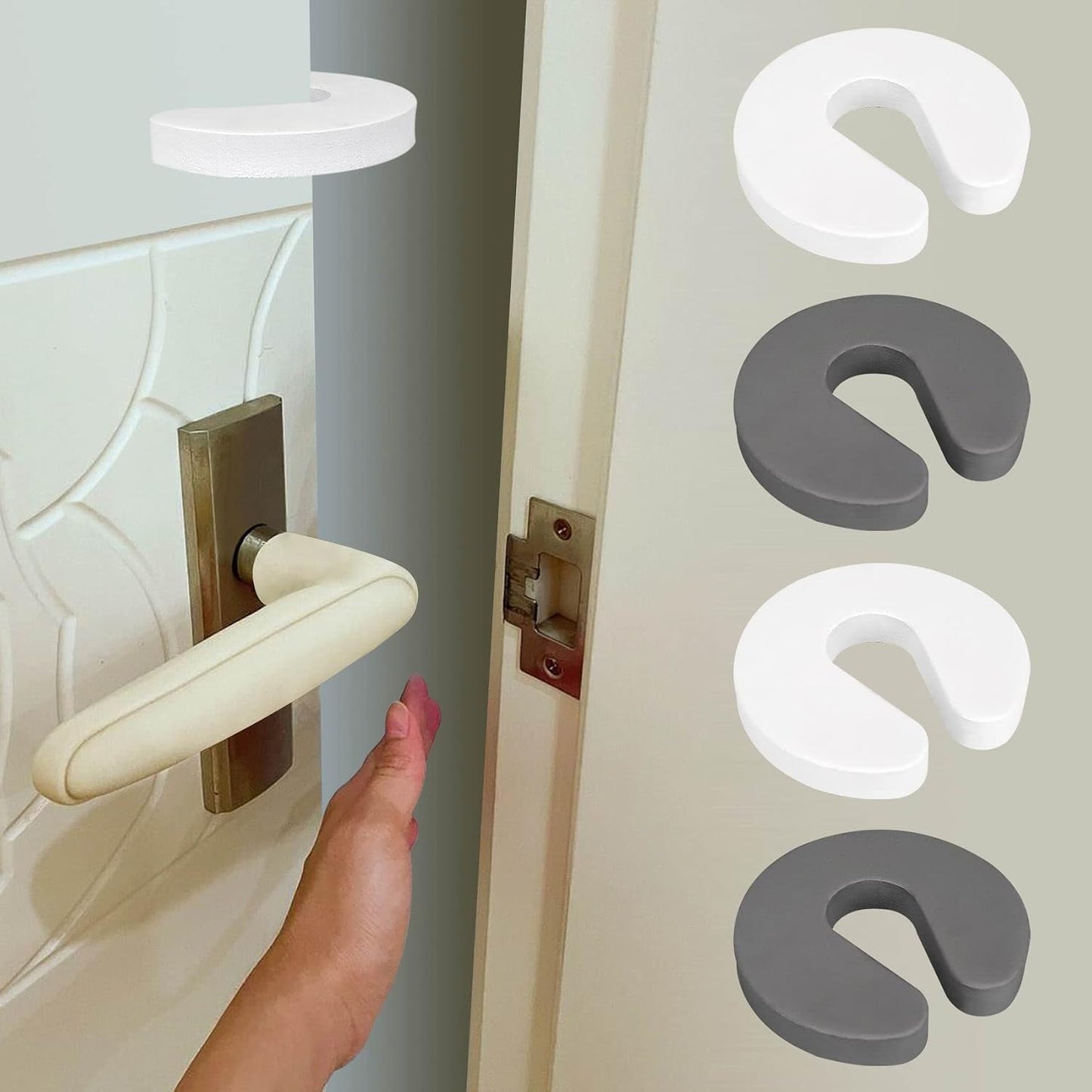 2 Protectores puerta espuma para gatos y bebés blanco