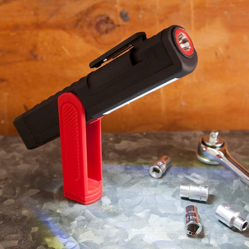 Luz trabajo bolsillo COB 230lúmenes base magnética o clip rojo