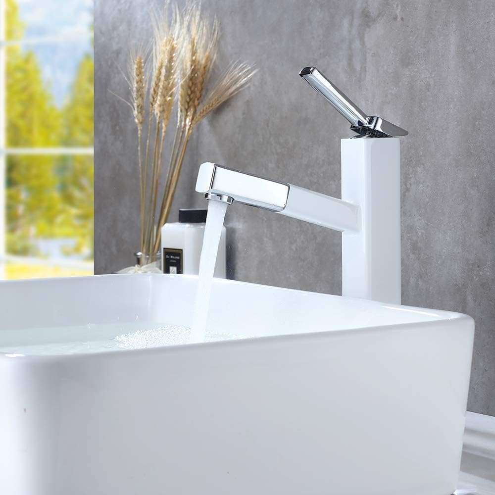 Grifo lavabo un solo orificio con rociador extraíble cromado