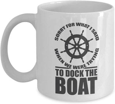 Taza café té tema barco navegación marinero pescador