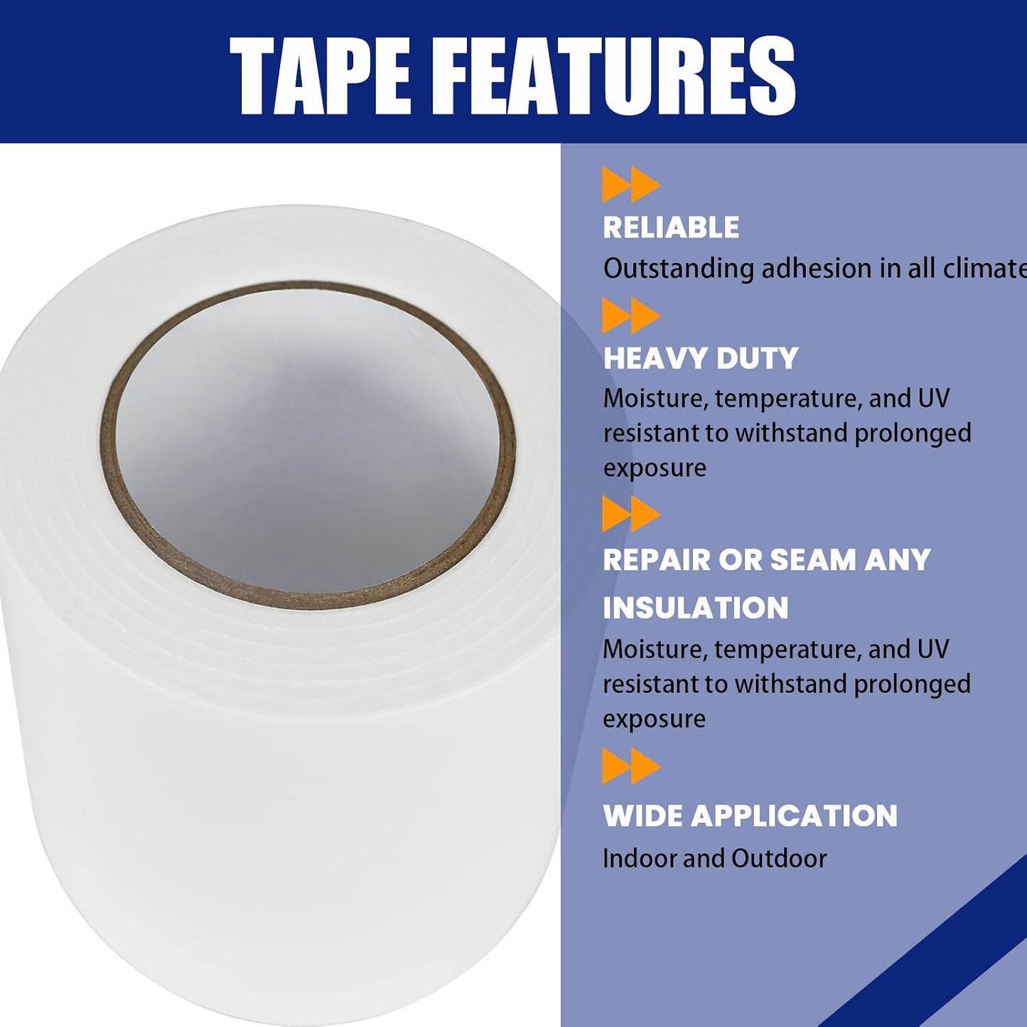 Cinta de polietileno blanca 6pulg x 180ft para barrera de