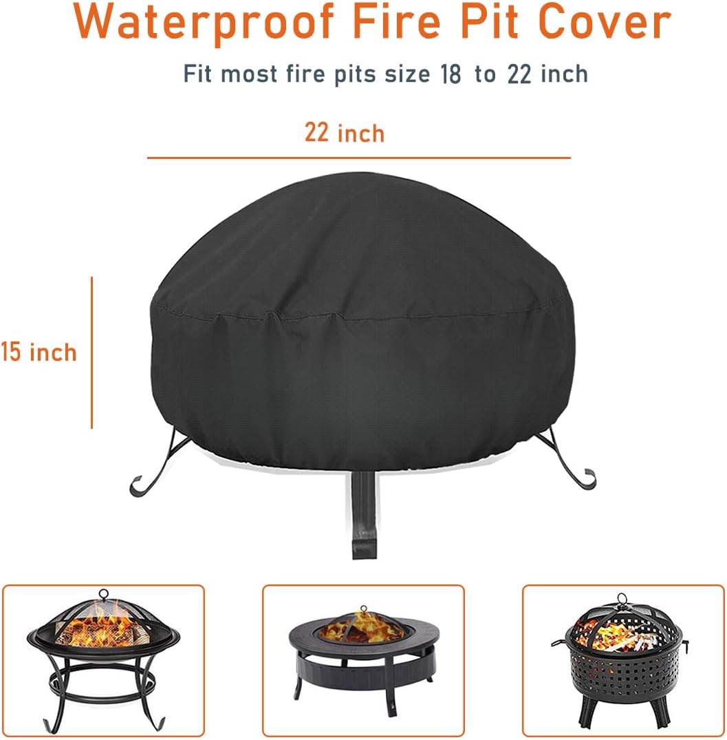 Cubierta hoguera 22" redonda 18-22" impermeable