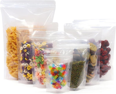 100 Bolsas Alimentos 9.4x6.3pulg Cierre Cremallera