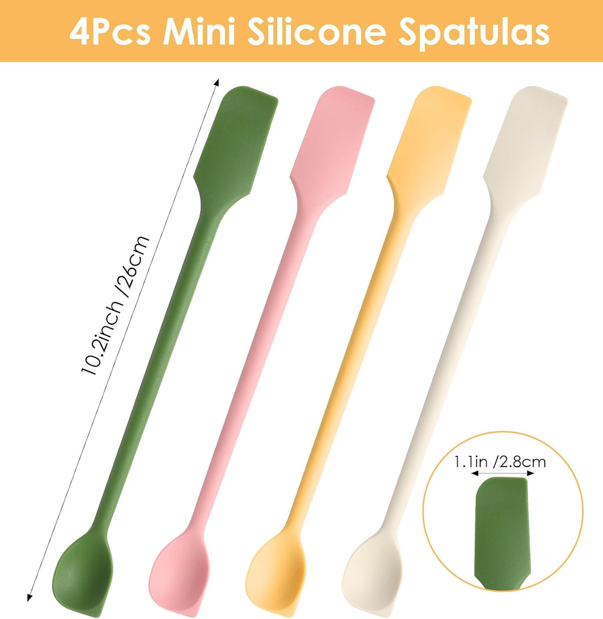 4 Espátulas Silicona Multifuncional para Cocina y Cosméticos