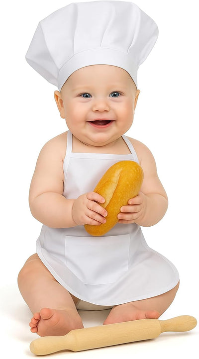 Disfraz chef bebé 2 pzas delantal ajustable para niño y niña