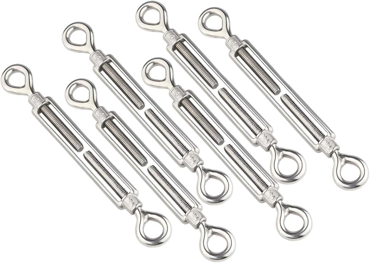 6 Tensores M4 Acero Inox Ajustables Cable