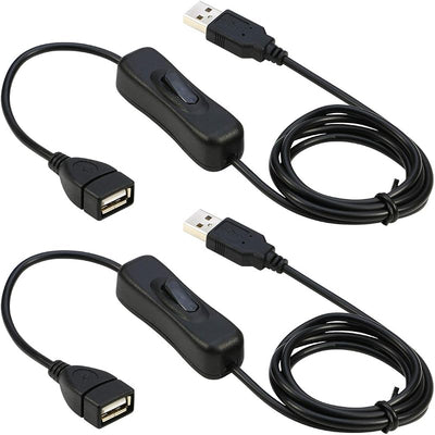 Cable USB con interruptor macho hembra 3.3pies set 2