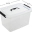 Contenedor plástico transparente 12qt con tapa y mango negro