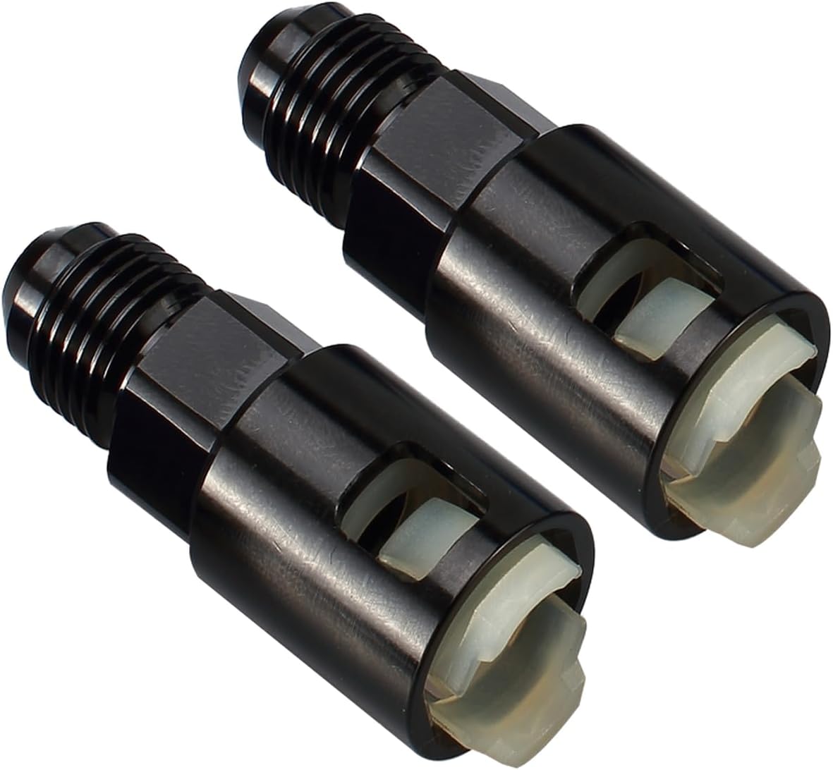 Adaptador riel combustible 3/8 SAE negro aluminio pack 2