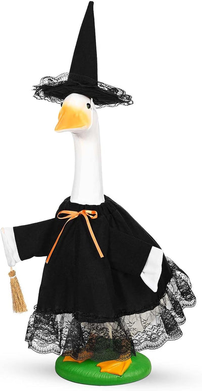Traje ganso bruja 23pulg sombrero decoración cemento